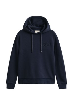 GANT TONAL SHIELD HOODIE - Felpa con cappuccio - evening blue