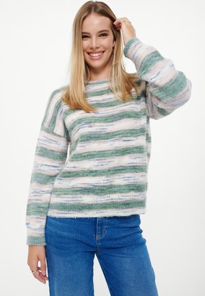 Greenpoint Jumper - green pink white