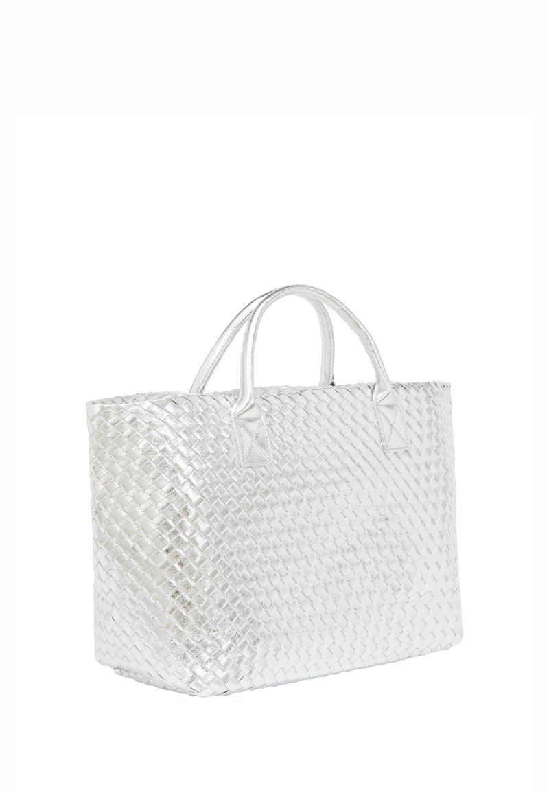 Shopper Bag Silberne Shoppingbag Trendecke Silberne Shopper Tasche