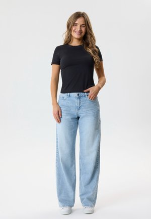 TWO SOON STRASS - Wide Leg - light blue denim
