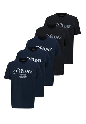5 Pack - T-shirt print - blau   schwarz