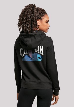 DISNEY LILO AND STITCH STITCH BACKSIDE BREAST PRINT - Mikina s kapucňou - black