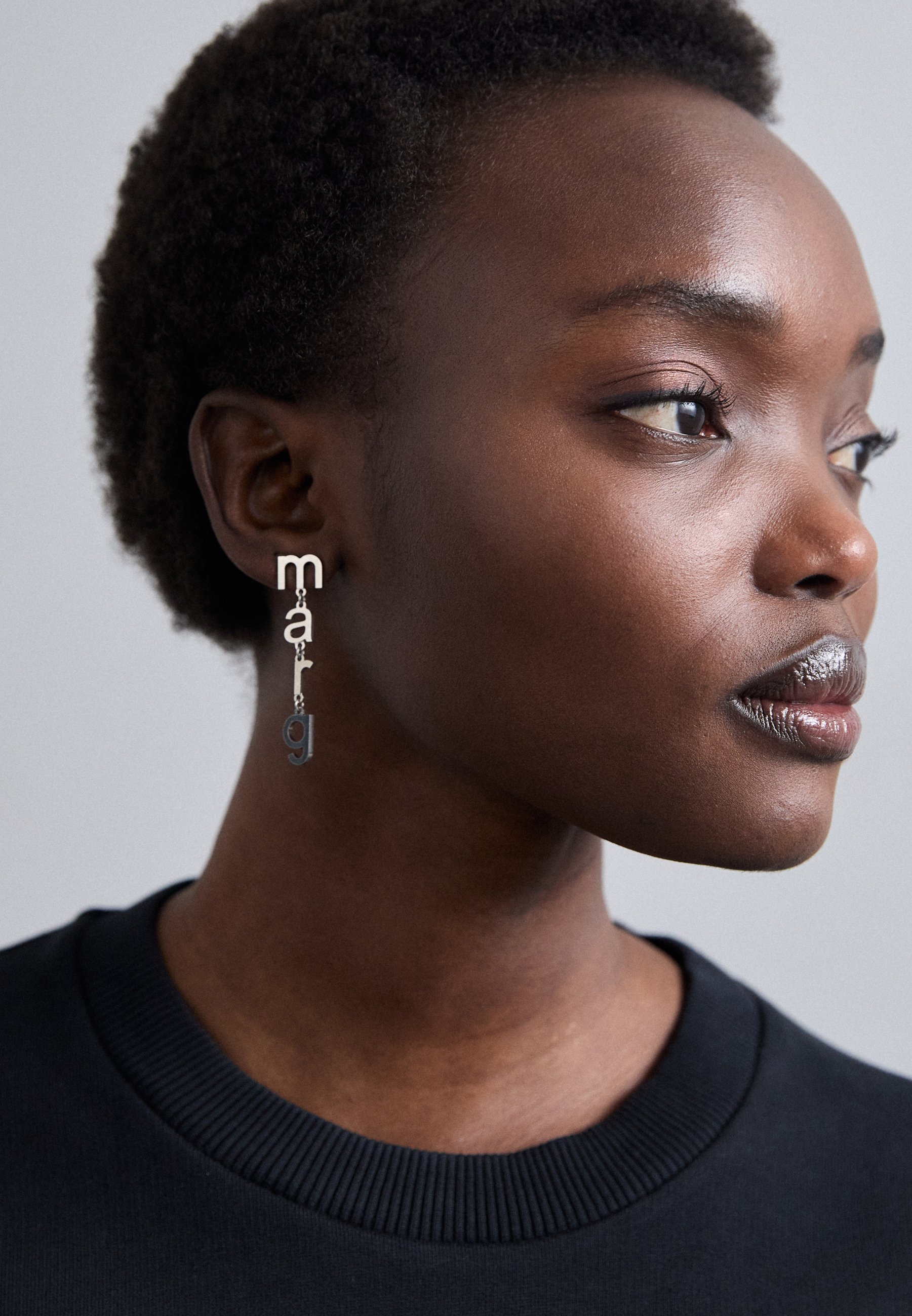 MM6 Maison Margiela LETTER LOGO EARRINGS - Earrings - silver