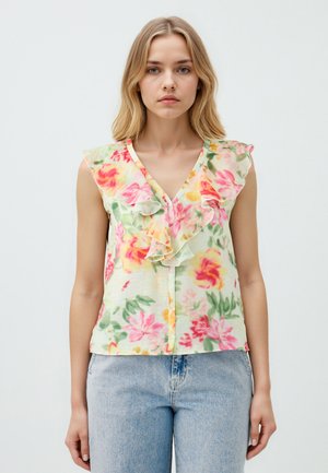 REGULAR FIT V-NECK - Top - ecru