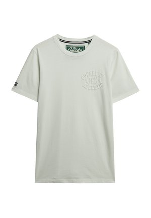 Lichtgroen t-shirt van katoen, met korte mouwen, een ronde hals en een reliëf "Superdry Athletic" logo op de borst.