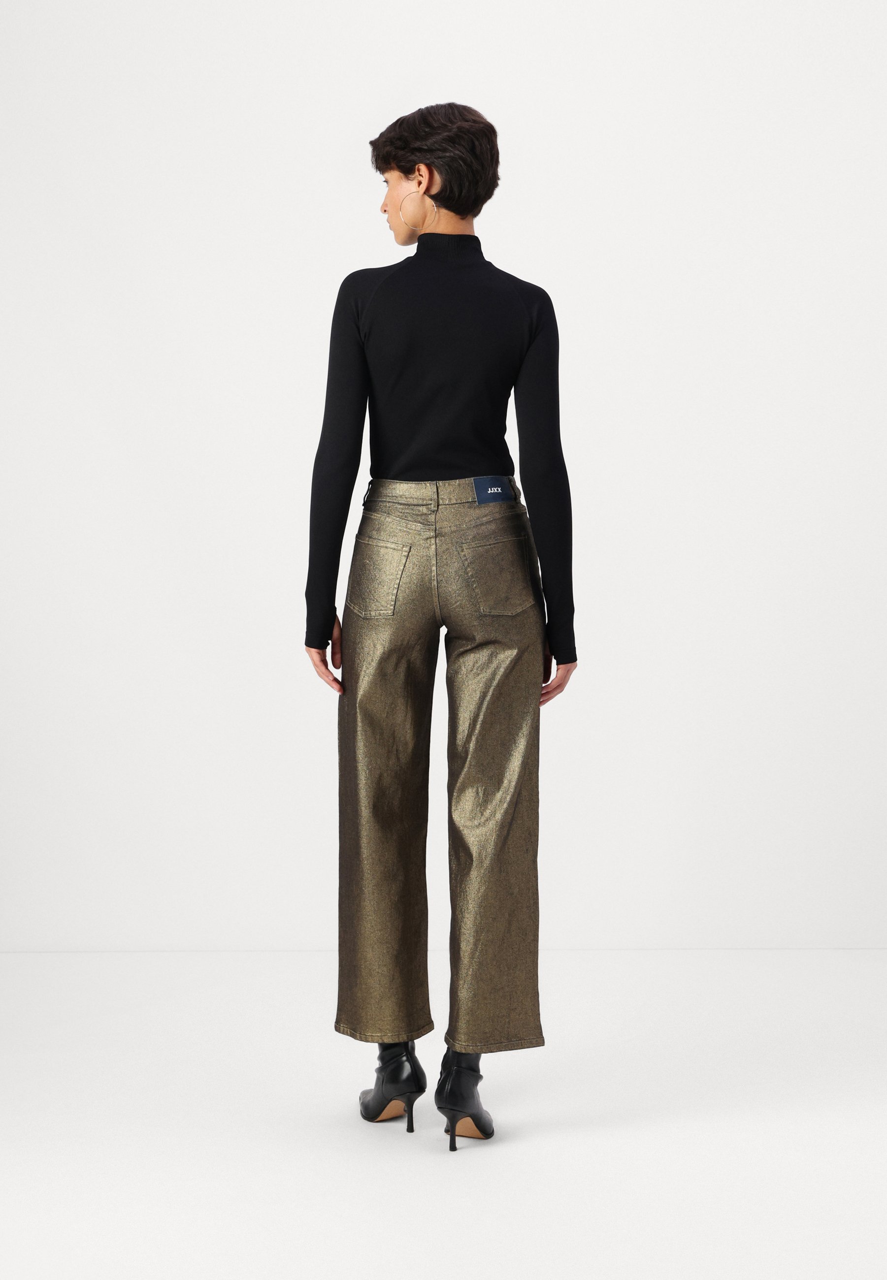 JJXX JXTOKYO MIKEA WIDE SHINY - Wide Leg - blue denim/gold/blue