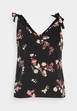 Pieces, PCLILIANA V NECK - Μπλούζα - black/multi-coloured