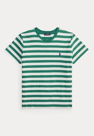Polo Ralph Lauren, STRIPED COTTON JERSEY TEE - T-shirt print - bush green/white
