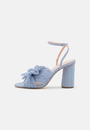 Loeffler Randall CAMELLIA KNOT MULE WITH ANKLE STRAP - Ψηλοτάκουνα πέδιλα - blue