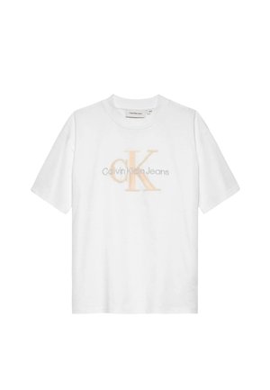 EMBOSSED CHECK MONO - T-shirt con stampa - bright white