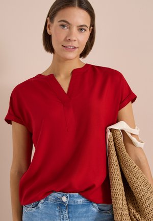Cecil KURZARM BLUSE MIT SPLIT NECK - Bluse - tamarillo red