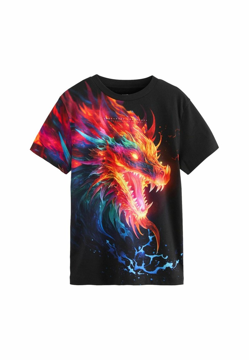 Next ALL OVER SHORT SLEEVE STANDARD - T-Shirt print - black dragon