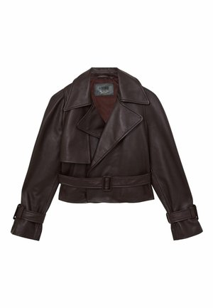 Reiss, Kožená bunda - oxblood burgundy