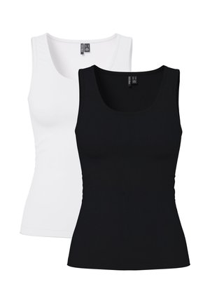 PCAMELIA TANK 2 PACK  - Débardeur - black/bright white