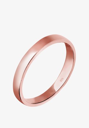Rosaguld ring, glat overflade, flad design, 925 sterling sølv stempel synligt, rund form, ensartet bredde hele vejen igennem.