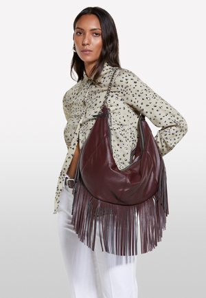 Sisley, BURGUNDY BAG WITH FRINGE - Borsa a mano - red