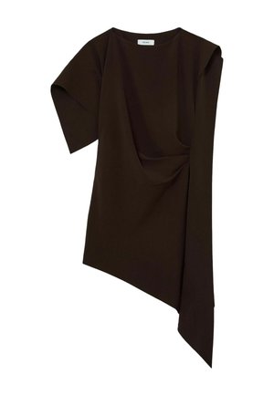Reiss, REGULAR FIT - ATHENA ASYMMETRIC DRAPE MINI DRESS - Hverdagskjole - grape burgundy
