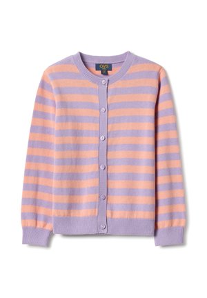 REGULAR FIT STRIPED PURE - Strickjacke - orange/purple