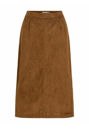 VILA, MIDI SKIRT VIZINNA HIGH WAIST - Jupe trapèze - nuthatch