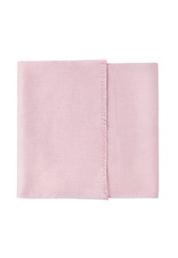 Rosa bomullsscarf med mjuk textur, utrustad med fransad kant och enkel enfärgad design. Mått cirka 70x180 cm.