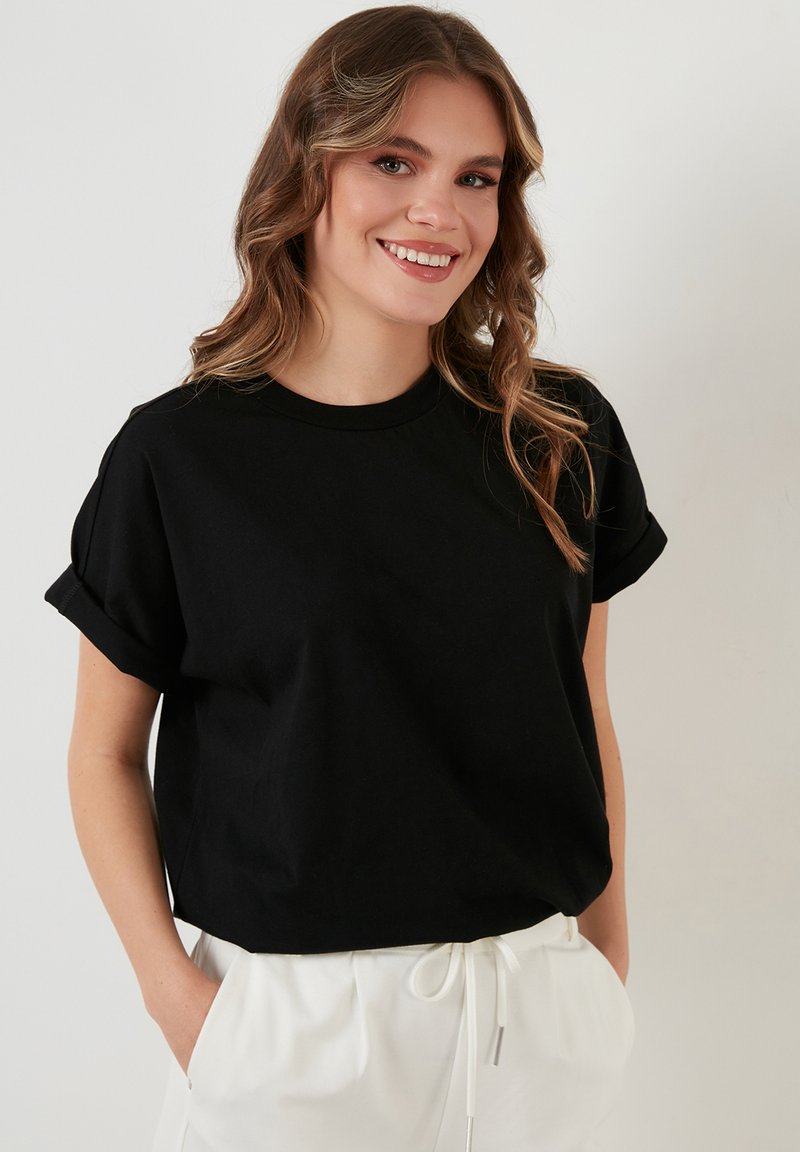 LELA CREW NECK  - Základné tričko - black