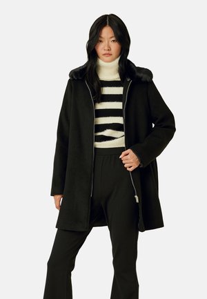 PLUSH DETAIL ZIPPER  - Abrigo corto - black