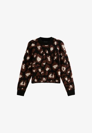 New Look ANIMAL PATTERNED CREW NECK - Maglione - brown pattern
