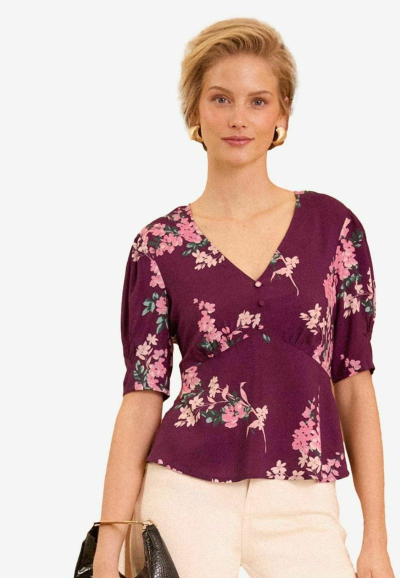 Love & Roses TEA - REGULAR FIT - Blūze - red floral
