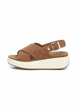 Sandalias de cuña - camel