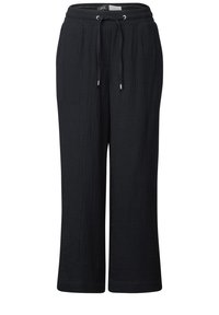 CECIL Wide Leg Broek met Structuur Neele - Rain Blue / Blauw | - Cotton Blues