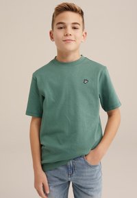 WE Fashion Paprasti marškinėliai - moss green