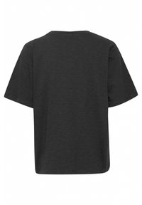 Sort kortærmet t-shirt med afslappet pasform, rund halsudskæring og glat tekstur. Bagsiden er ensfarvet uden synlige grafik eller udsmykninger.