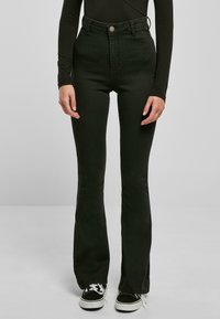 Urban Classics - SUPER STRETCH - Bootcut jeans - black stone washed Thumbnail Image 1