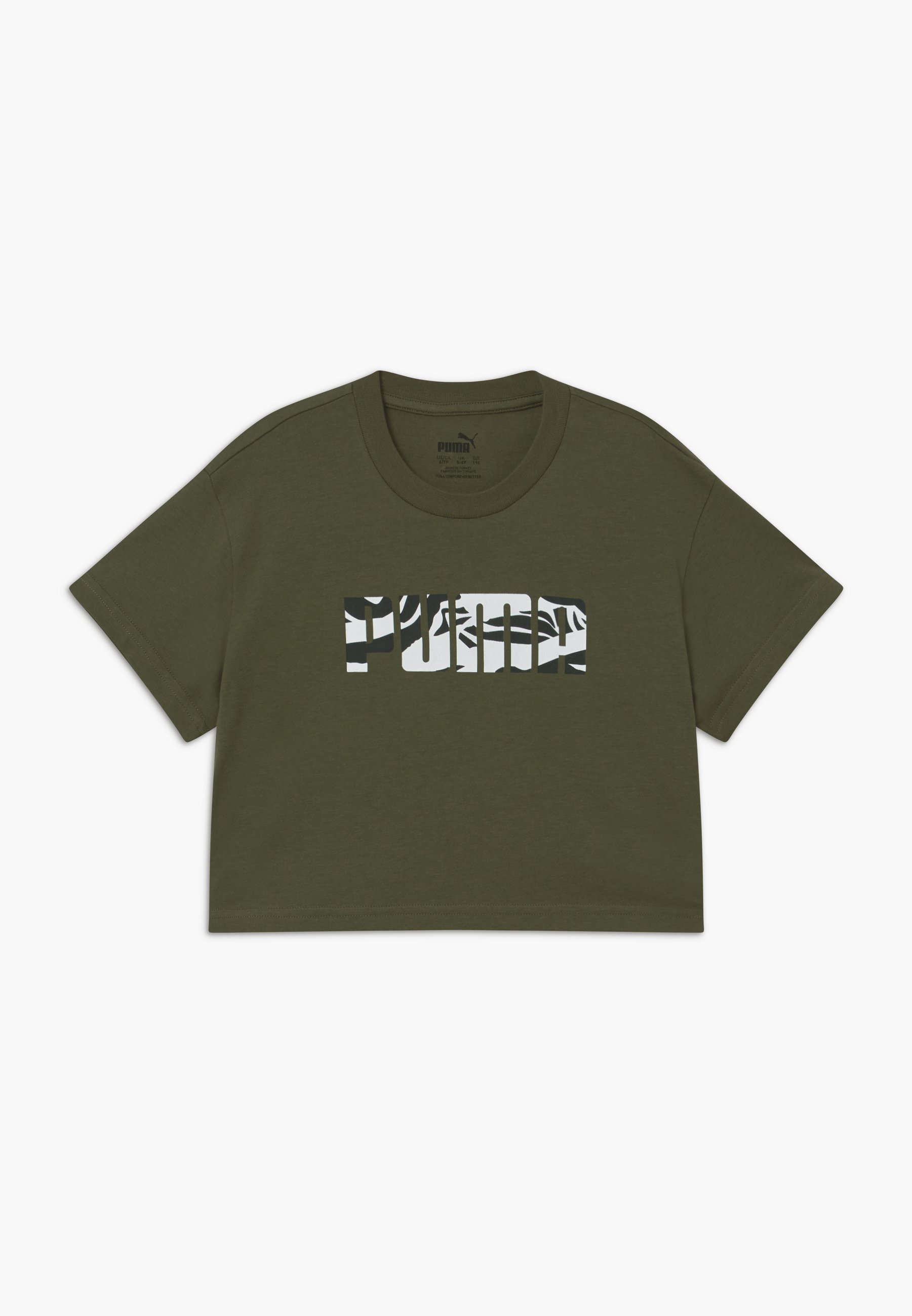 Puma PUMA X ZALANDO GIRLS TEE - Print T-shirt - olive night/dark green -  Zalando.ie