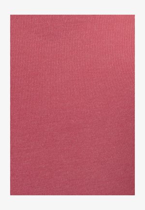 Tejido acanalado en un color rosa medio, con una textura suave y líneas verticales. El material parece elástico y ligero.