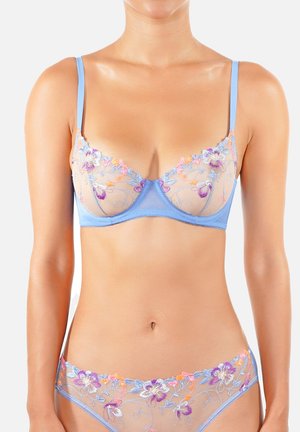 Huit Soutien-gorge à balconnet - floral bleu