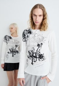 Jaded London GOTHIC WAFFLE HENLEY UNISEX - Μπλούζα με μακριά μανίκια - white