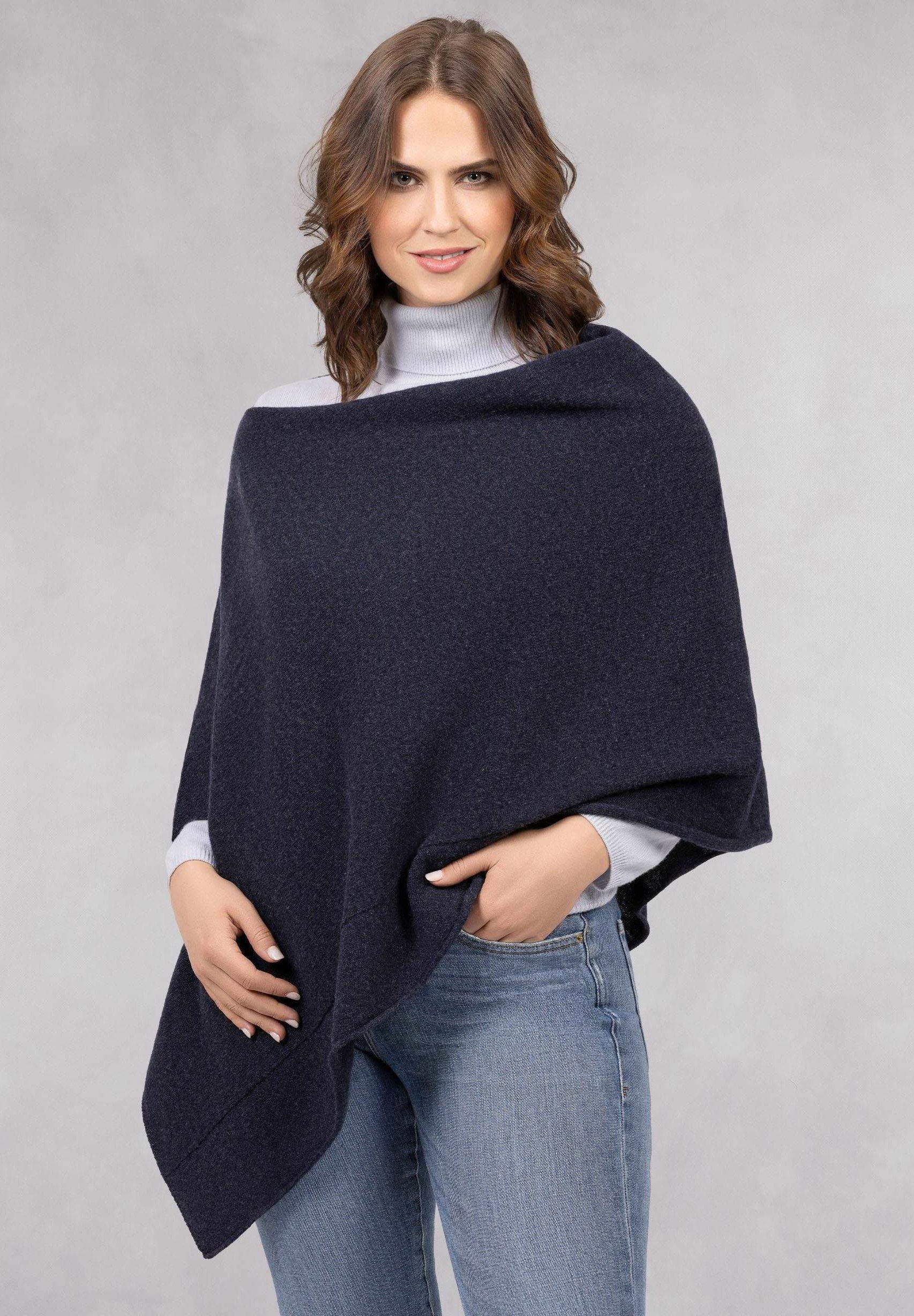 Giesswein PONCHO - Cape - mitternacht/dunkelblau - Zalando