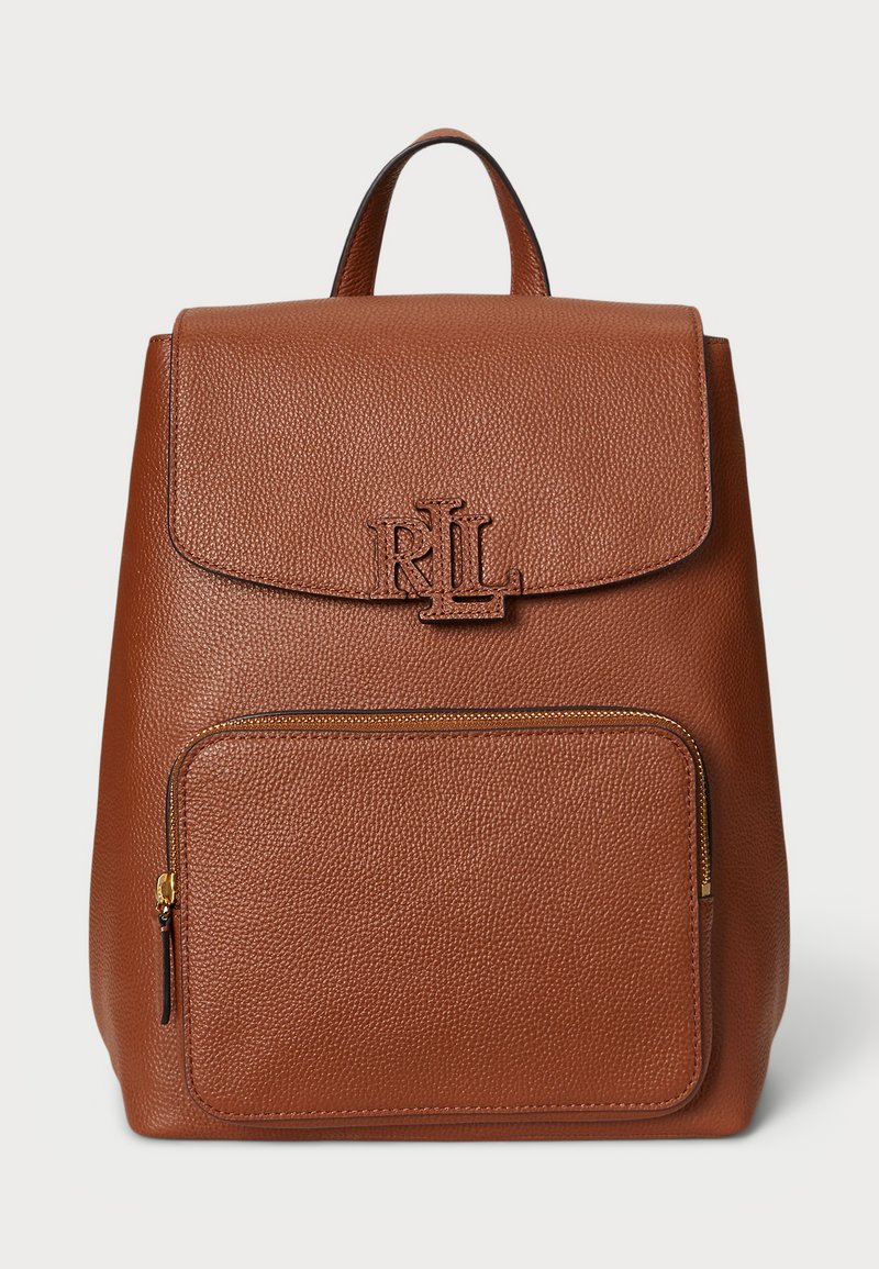 Lauren Ralph Lauren PEBBLED LEATHER MEDIUM CAMERYN BACKPACK - Rucsac - brown