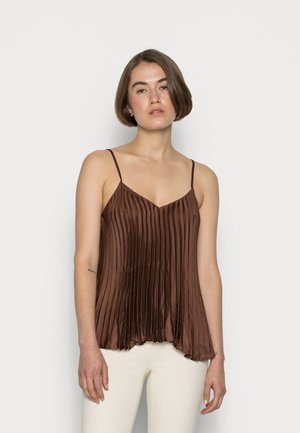 PLEATED CAMI - Top - brown