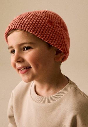 Next, RIBBED KNITTED BEANIE HAT - Cepure - pumpkin orange