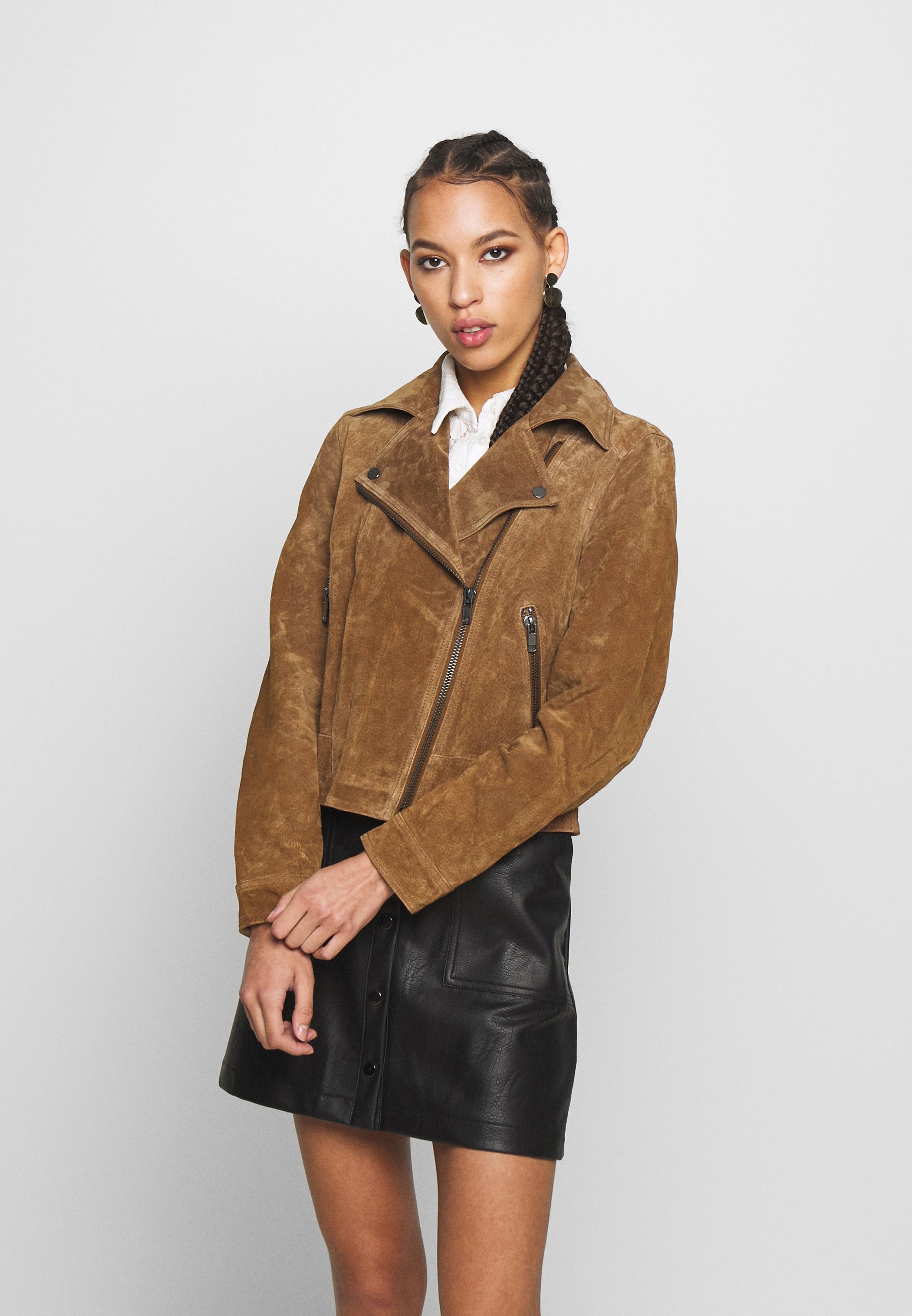Pieces PCANA SUEDE JACKET Skinnjacka cognac Zalando.se Pieces PCANA SUEDE JACKET Skinnjacka cognac Zalando.se