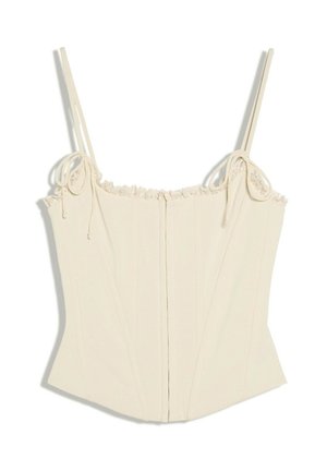 Bershka, STRAPPY - CORSET TOP - Débardeur - beige