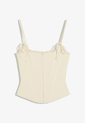 Bershka, STRAPPY - CORSET TOP - Débardeur - beige