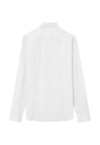 Camicia bianca a maniche lunghe con yoke posteriore, polsini a bottone e vestibilità rilassata. Realizzata in tessuto morbido, presenta un colletto classico e un design semplice.