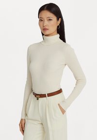 Lauren Ralph Lauren Petite RIB-KNIT ROLL NECK JUMPER - Πουλόβερ - mascarpone cream