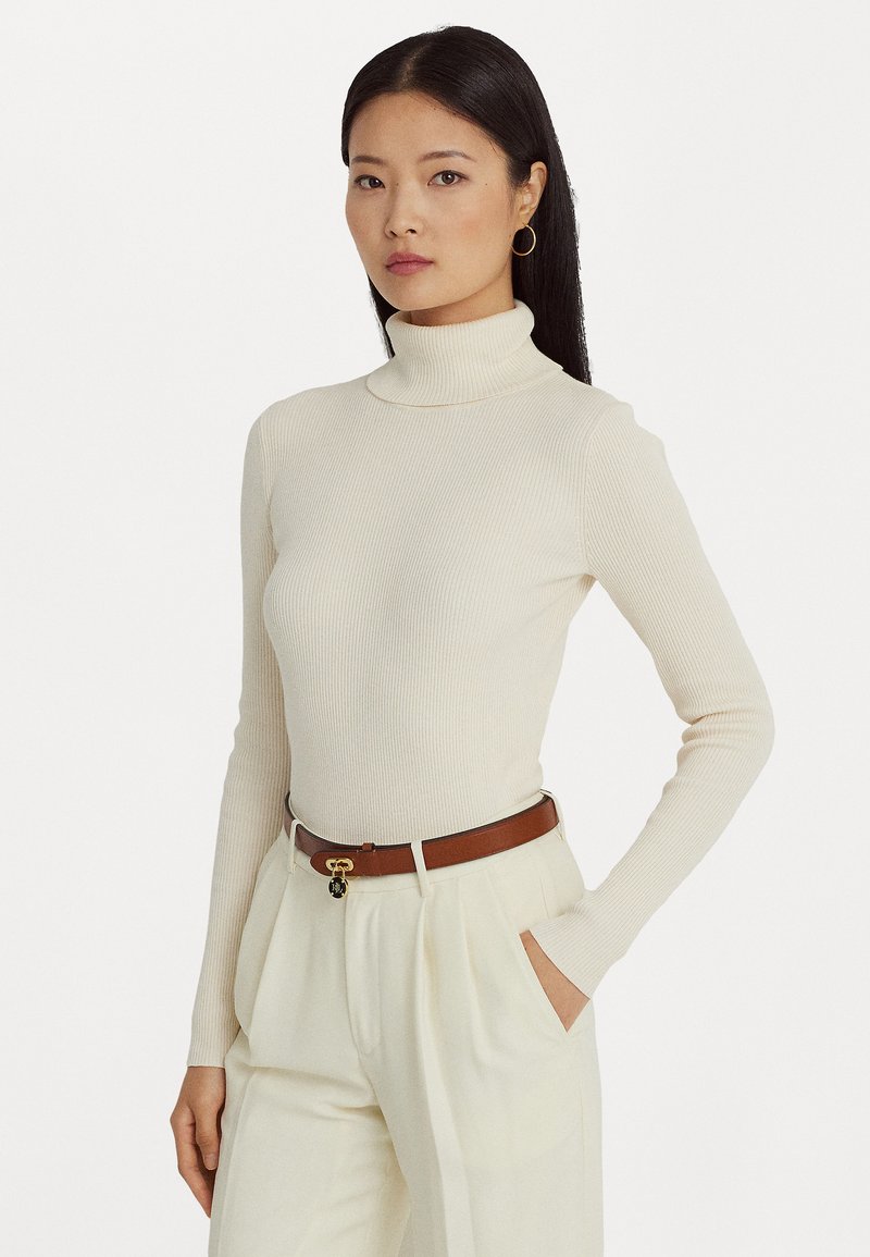 Lauren Ralph Lauren Petite RIB-KNIT ROLL NECK JUMPER - Πουλόβερ - mascarpone cream