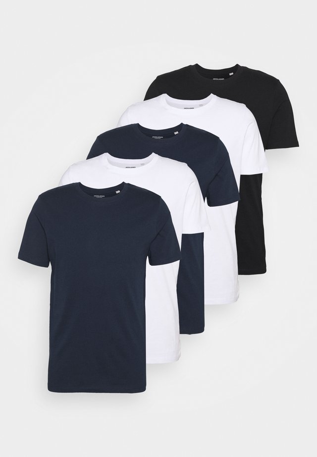 JJEORGANIC TEE O NECK - T-shirt - bas - black/white/navy