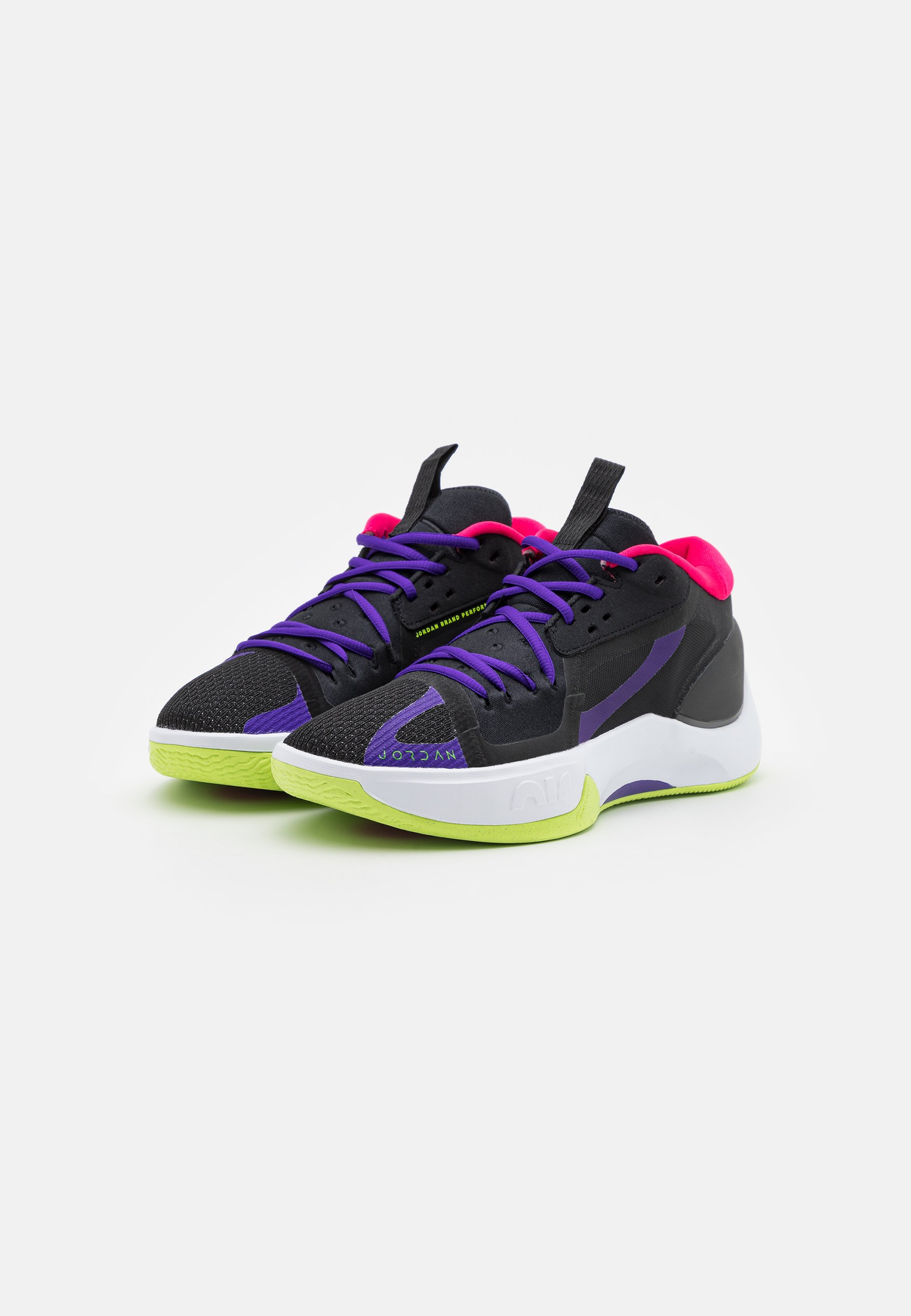 purple and grey basketball shoes
