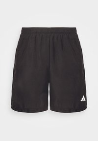 Svarta sportshorts i lättviktsmaterial, med resårmidja och vit logotyp på nedre vänstra sidan.